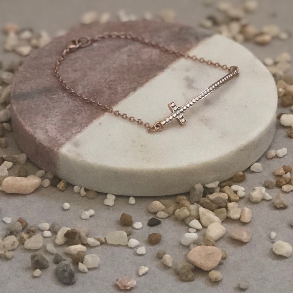 Two-toned Cross Bracelet